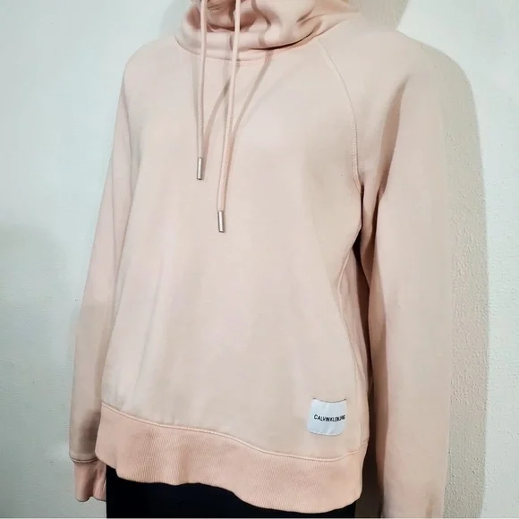 Calvin Klein Women’s Light Pink  Drawstring Collar Sweatshirt Size M - Picture 2 of 15